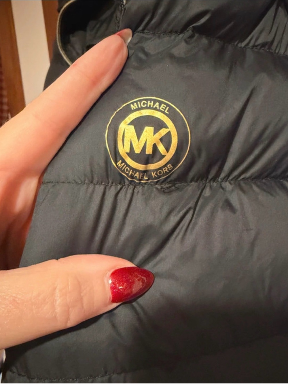 Michael Kors Black Puffer Jacket with Gold Trim - Picture 5 of 7